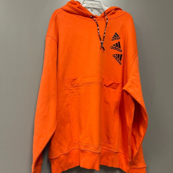 Adidas Essentials Brand Love Fleece Hoodie Orange Size 2XL - Picture 1 of 2